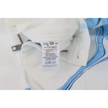 Dolce & Gabbana White Blue Denim Cotton Jeans Stretch Skinny Fit Pant Dolce & Gabbana