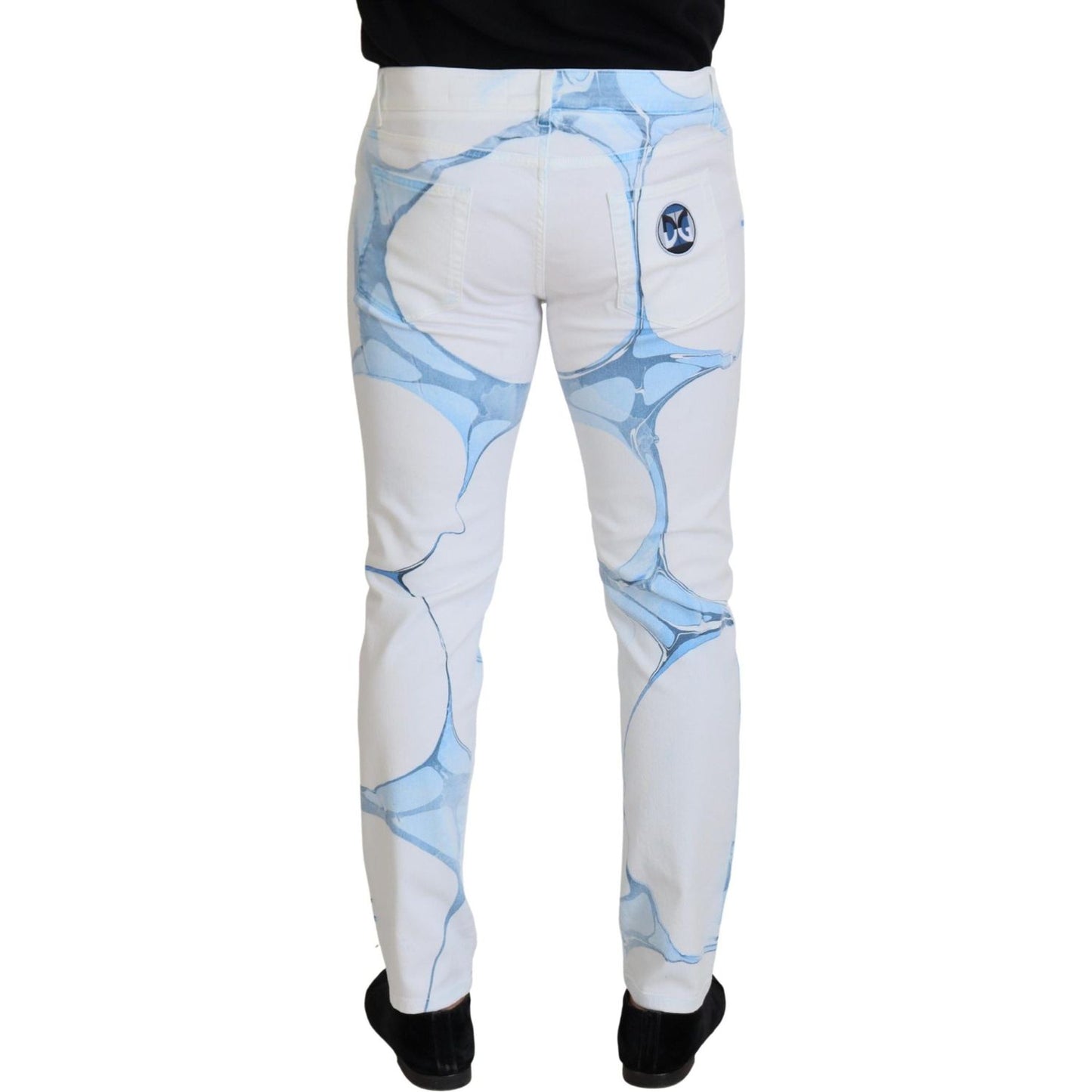 Dolce & Gabbana White Blue Denim Cotton Jeans Stretch Skinny Fit Pant Dolce & Gabbana