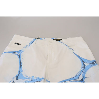 Dolce & Gabbana White Blue Denim Cotton Jeans Stretch Skinny Fit Pant Dolce & Gabbana