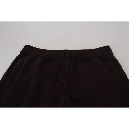 Dolce & Gabbana Brown Cashmere Trousers Bottoms Drawstring Pants Dolce & Gabbana