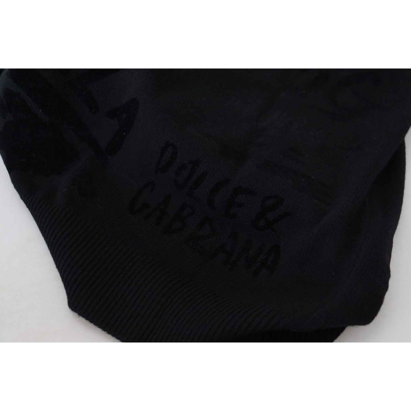 Dolce & Gabbana Black Wool Logo Pattern Crewneck Pullover Sweater Dolce & Gabbana