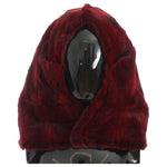 Dolce & Gabbana Bordeaux Hamster Fur Crochet Hood Scarf Hat MS809