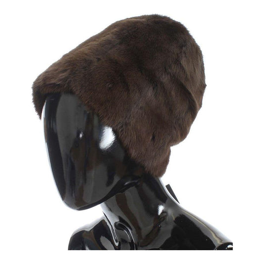 Dolce & Gabbana Brown Weasel Fur Womens Cashmere Hat Beanie 1728,57cm|M,58cm|L,67345645728,Accessories,Beanie - Hats - Accessories,Brown,Dolce & Gabbana,Hats - Accessories,Hats - Women - Accessories,Material: 100% Weasel fur,New with tags,Women,Women - Ac