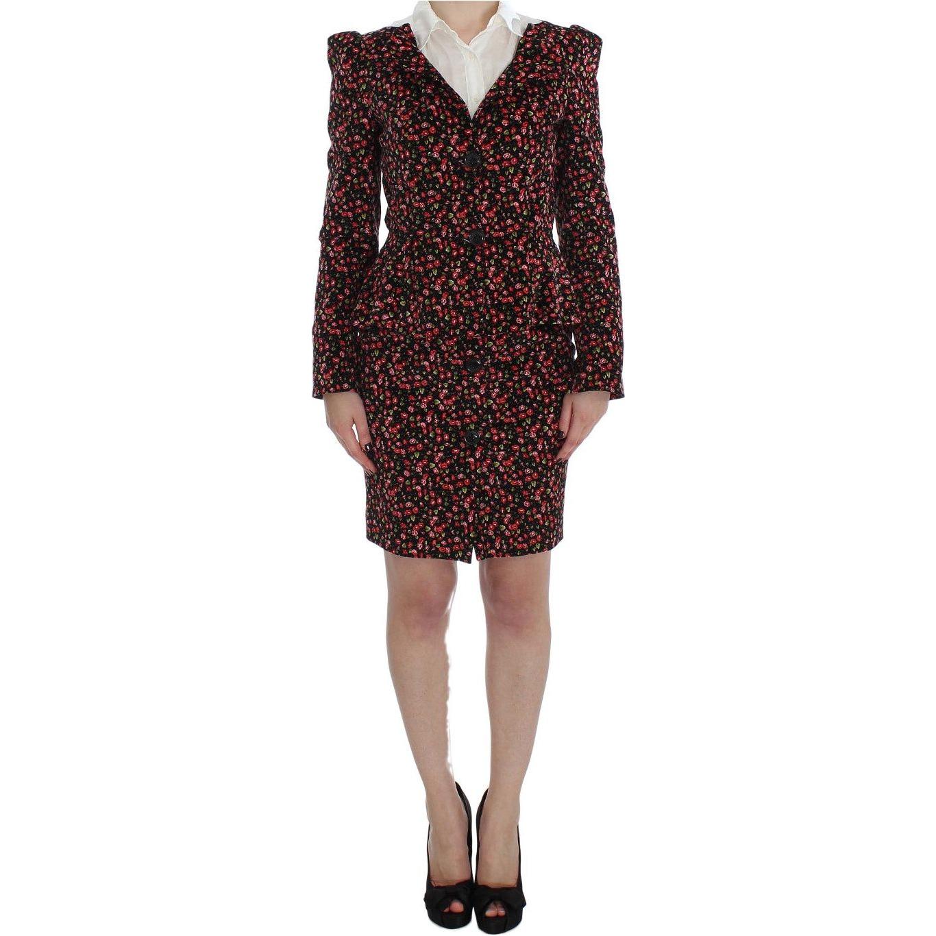 BENCIVENGA Black Multicolor Floral Suit 1728,32% Rayon,5% Spandex,67345645728,BENCIVENGA,Clothing,L,Material: 63% Plyester,Multicolor,New with tags,Skirt Suits - Suits & Blazers - Clothing,Skirts - Women - Clothing,Suits & Blazers - Clothing,Suits & Blaze