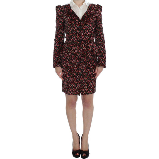 BENCIVENGA Black Multicolor Floral Suit 1728,32% Rayon,5% Spandex,67345645728,BENCIVENGA,Clothing,L,Material: 63% Plyester,Multicolor,New with tags,Skirt Suits - Suits & Blazers - Clothing,Skirts - Women - Clothing,Suits & Blazers - Clothing,Suits & Blaze