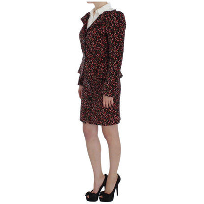 BENCIVENGA Black Multicolor Floral Suit 1728,32% Rayon,5% Spandex,67345645728,BENCIVENGA,Clothing,L,Material: 63% Plyester,Multicolor,New with tags,Skirt Suits - Suits & Blazers - Clothing,Skirts - Women - Clothing,Suits & Blazers - Clothing,Suits & Blaze