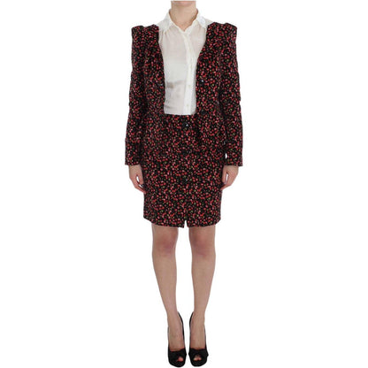 BENCIVENGA Black Multicolor Floral Suit 1728,32% Rayon,5% Spandex,67345645728,BENCIVENGA,Clothing,L,Material: 63% Plyester,Multicolor,New with tags,Skirt Suits - Suits & Blazers - Clothing,Skirts - Women - Clothing,Suits & Blazers - Clothing,Suits & Blaze