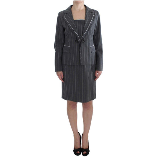 BENCIVENGA Gray Stretch Suit Sheath Dress & Blazer Set 1728,5% Elastane (stretch),67345645728,BENCIVENGA,Clothing,Dresses - Women - Clothing,Gray,IT44|L,IT50 | XXL,IT52 | XL,Material: 95% Cotton,New with tags,Suits & Blazers - Clothing,Suits & Blazers - W