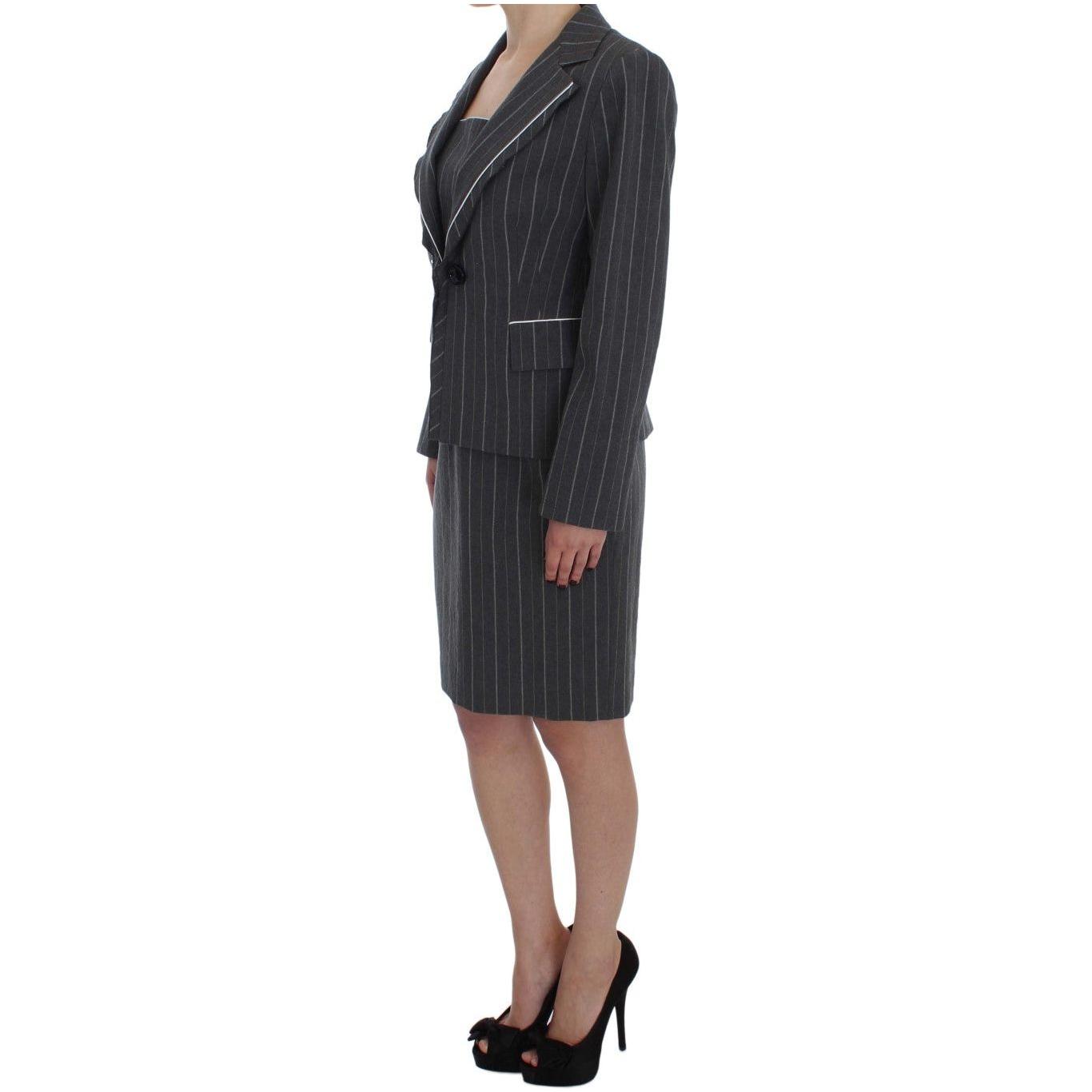 BENCIVENGA Gray Stretch Suit Sheath Dress & Blazer Set 1728,5% Elastane (stretch),67345645728,BENCIVENGA,Clothing,Dresses - Women - Clothing,Gray,IT44|L,IT50 | XXL,IT52 | XL,Material: 95% Cotton,New with tags,Suits & Blazers - Clothing,Suits & Blazers - W