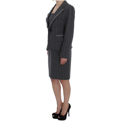 BENCIVENGA Gray Stretch Suit Sheath Dress & Blazer Set 1728,5% Elastane (stretch),67345645728,BENCIVENGA,Clothing,Dresses - Women - Clothing,Gray,IT44|L,IT50 | XXL,IT52 | XL,Material: 95% Cotton,New with tags,Suits & Blazers - Clothing,Suits & Blazers - W