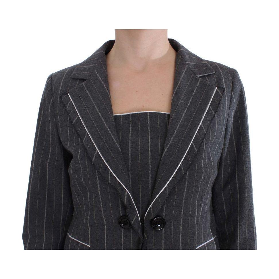 BENCIVENGA Gray Stretch Suit Sheath Dress & Blazer Set 1728,5% Elastane (stretch),67345645728,BENCIVENGA,Clothing,Dresses - Women - Clothing,Gray,IT44|L,IT50 | XXL,IT52 | XL,Material: 95% Cotton,New with tags,Suits & Blazers - Clothing,Suits & Blazers - W