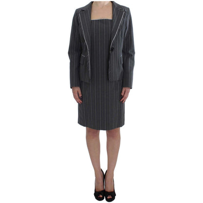 BENCIVENGA Gray Stretch Suit Sheath Dress & Blazer Set 1728,5% Elastane (stretch),67345645728,BENCIVENGA,Clothing,Dresses - Women - Clothing,Gray,IT44|L,IT50 | XXL,IT52 | XL,Material: 95% Cotton,New with tags,Suits & Blazers - Clothing,Suits & Blazers - W