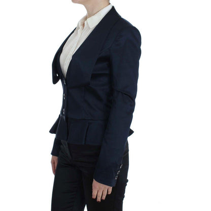 Exte Blue Three Button Single Breasted Blazer Jacket 1728,4% Elastane,45% Nylon,67345645728,Blazers - Suits & Blazers - Clothing,Blue,Clothing,Exte,IT40|S,Material: 51% Acetate,New with tags,Suits & Blazers - Clothing,Suits & Blazers - Women - Clothing,Wo