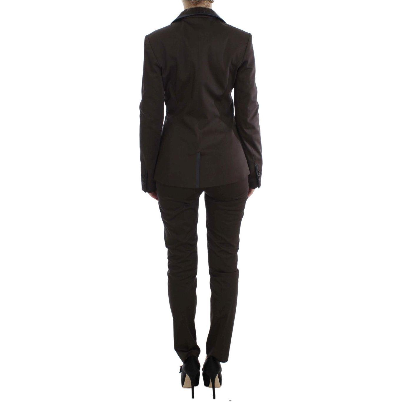 Exte Brown Stretch Two Button Suit 1728,3% Elastane,67345645728,Brown,Clothing,Exte,IT40|S,Material: 97% Cotton,New with tags,Suits & Blazers - Clothing,Suits & Blazers - Women - Clothing,Two-Piece Suits - Suits & Blazers - Clothing,Women,Women - Clothing