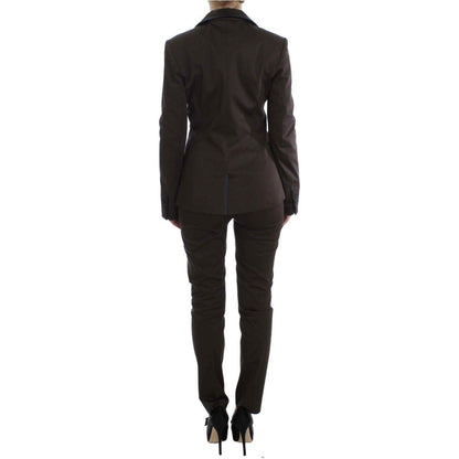 Exte Brown Stretch Two Button Suit 1728,3% Elastane,67345645728,Brown,Clothing,Exte,IT40|S,Material: 97% Cotton,New with tags,Suits & Blazers - Clothing,Suits & Blazers - Women - Clothing,Two-Piece Suits - Suits & Blazers - Clothing,Women,Women - Clothing