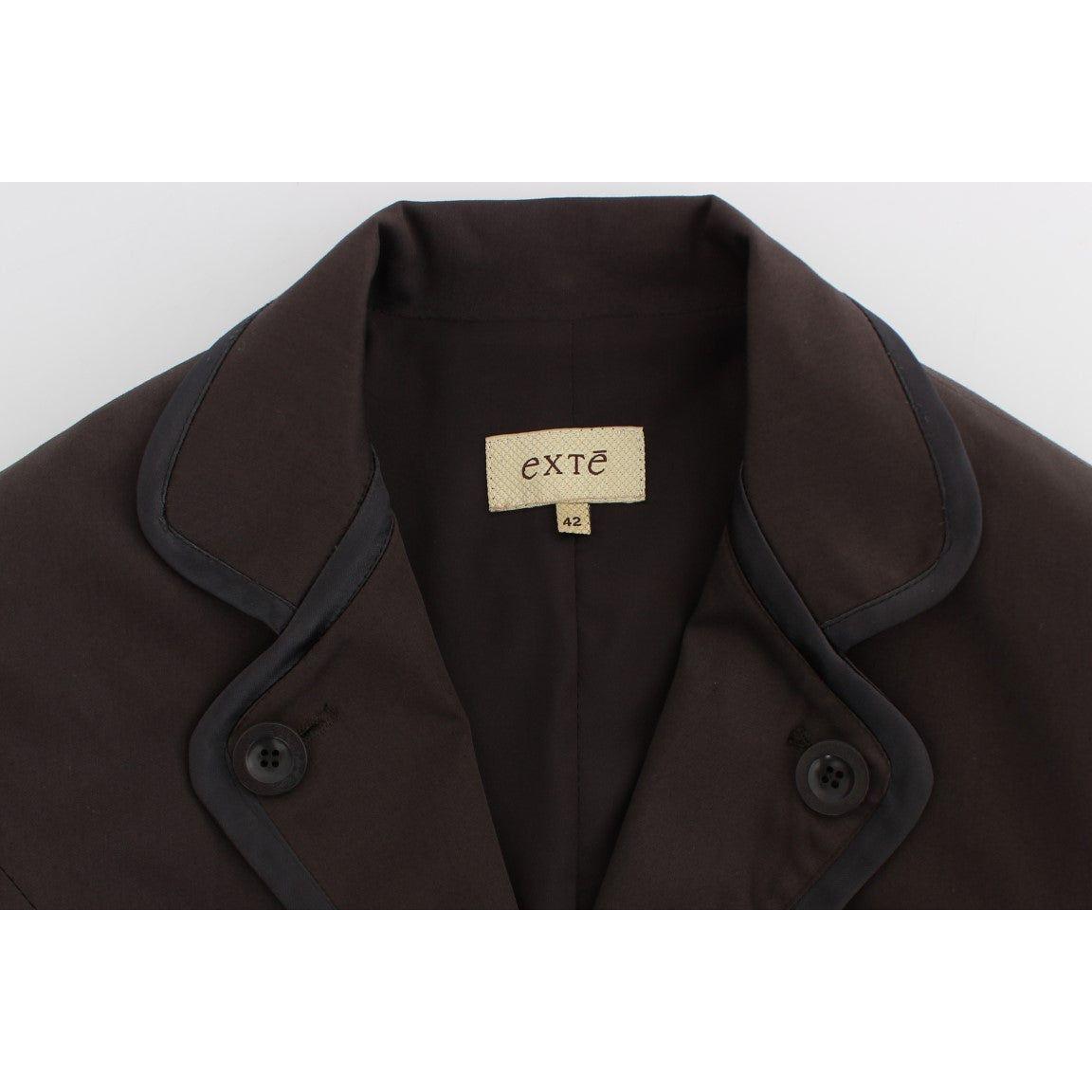 Exte Brown Stretch Two Button Suit 1728,3% Elastane,67345645728,Brown,Clothing,Exte,IT40|S,Material: 97% Cotton,New with tags,Suits & Blazers - Clothing,Suits & Blazers - Women - Clothing,Two-Piece Suits - Suits & Blazers - Clothing,Women,Women - Clothing