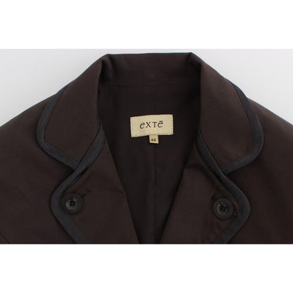 Exte Brown Stretch Two Button Suit 1728,3% Elastane,67345645728,Brown,Clothing,Exte,IT40|S,Material: 97% Cotton,New with tags,Suits & Blazers - Clothing,Suits & Blazers - Women - Clothing,Two-Piece Suits - Suits & Blazers - Clothing,Women,Women - Clothing