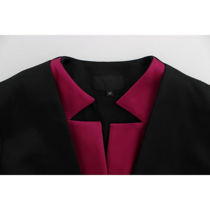 Exte Black Pink Stretch Blazer Jacket 1728,4% Elastane,45% Polyamide,67345645728,Black,Blazers - Suits & Blazers - Clothing,Clothing,Exte,IT40|S,Material: 51% Acetate,New with tags,Suits & Blazers - Clothing,Suits & Blazers - Women - Clothing,Women,Women