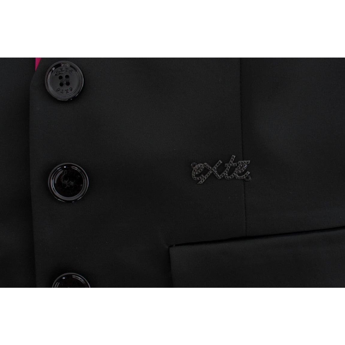 Exte Black Pink Stretch Blazer Jacket 1728,4% Elastane,45% Polyamide,67345645728,Black,Blazers - Suits & Blazers - Clothing,Clothing,Exte,IT40|S,Material: 51% Acetate,New with tags,Suits & Blazers - Clothing,Suits & Blazers - Women - Clothing,Women,Women