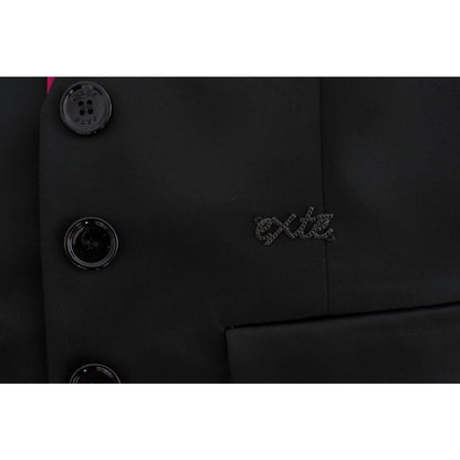 Exte Black Pink Stretch Blazer Jacket 1728,4% Elastane,45% Polyamide,67345645728,Black,Blazers - Suits & Blazers - Clothing,Clothing,Exte,IT40|S,Material: 51% Acetate,New with tags,Suits & Blazers - Clothing,Suits & Blazers - Women - Clothing,Women,Women