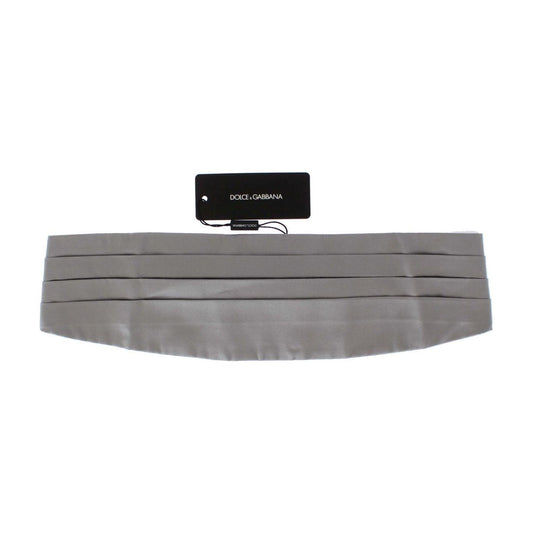 Dolce & Gabbana Silver Wide Belt Silk Cummerbund