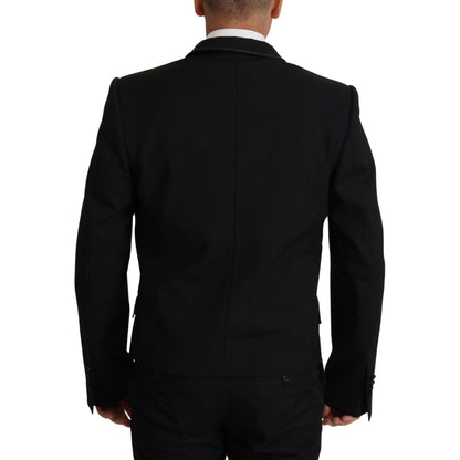 Dolce & Gabbana Black Double Breasted Coat Blazer Jacket Dolce & Gabbana