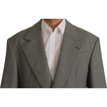 Dolce & Gabbana Gray Checkered Single Breasted Jacket Blazer Dolce & Gabbana