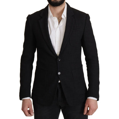 Dolce & Gabbana Black Single Breasted Coat Men Blazer Dolce & Gabbana
