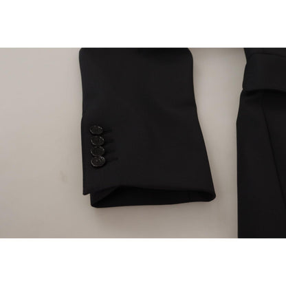 Dolce & Gabbana Black Wool Single Breasted Coat Men Blazer Dolce & Gabbana
