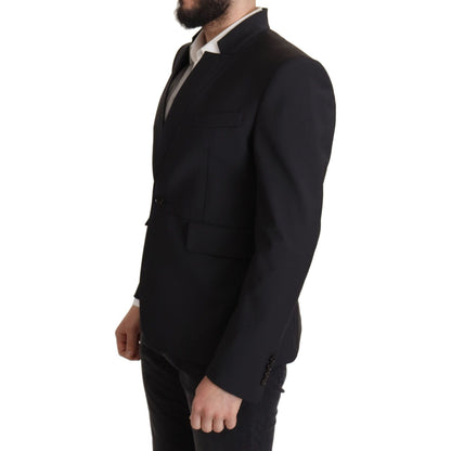 Dolce & Gabbana Black Wool Single Breasted Coat Men Blazer Dolce & Gabbana