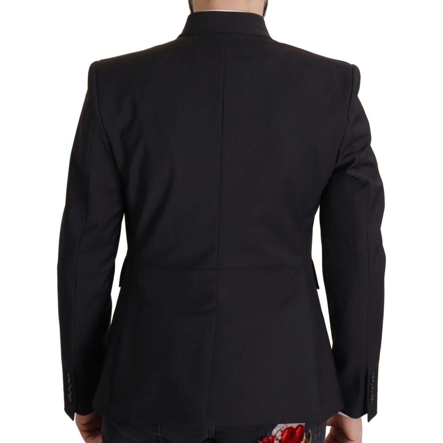 Dolce & Gabbana Black Wool Single Breasted Coat Men Blazer Dolce & Gabbana