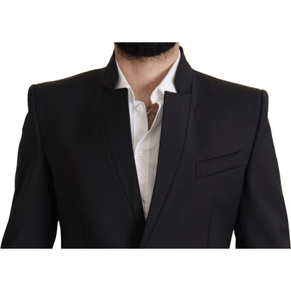 Dolce & Gabbana Black Wool Single Breasted Coat Men Blazer Dolce & Gabbana