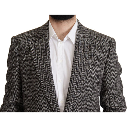 Dolce & Gabbana Gray Cotton Single Breasted Fantasy Blazer Dolce & Gabbana