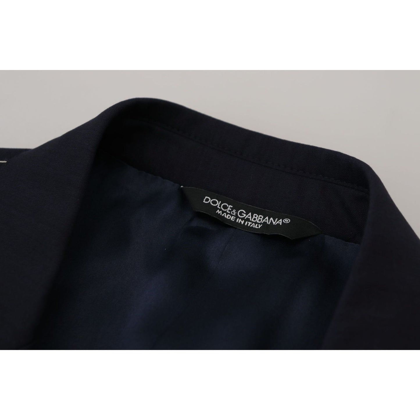 Dolce & Gabbana Blue Wool Single Breasted Coat Blazer Dolce & Gabbana