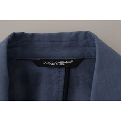 Dolce & Gabbana Blue Single Breasted Logo Blazer Jacket Dolce & Gabbana