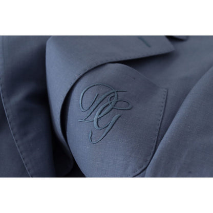 Dolce & Gabbana Blue Single Breasted Logo Blazer Jacket Dolce & Gabbana