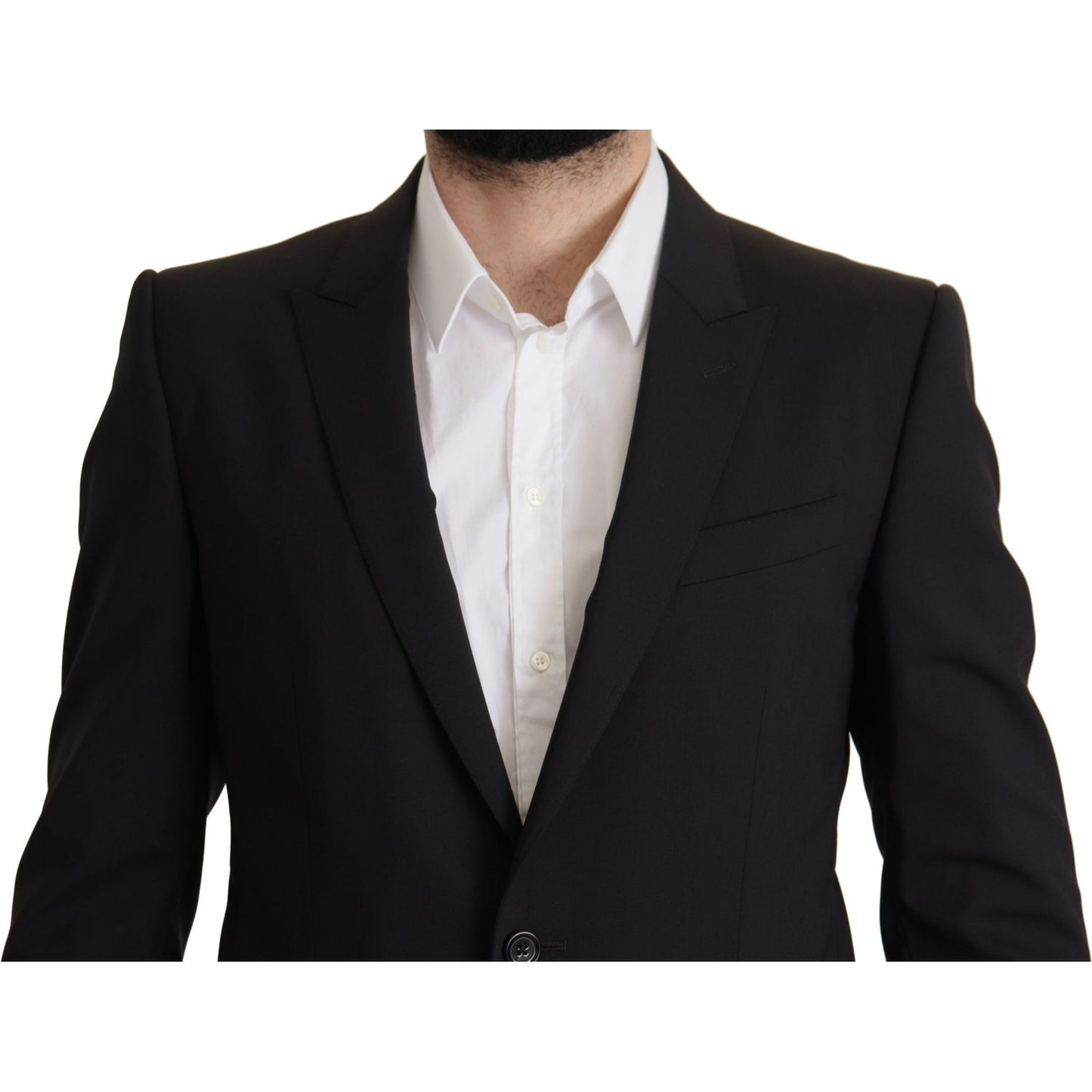 Dolce & Gabbana Black Single Breasted Jacket MARTINI Blazer Dolce & Gabbana