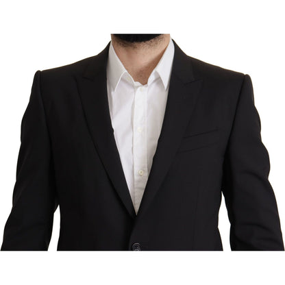 Dolce & Gabbana Black Single Breasted Jacket MARTINI Blazer Dolce & Gabbana
