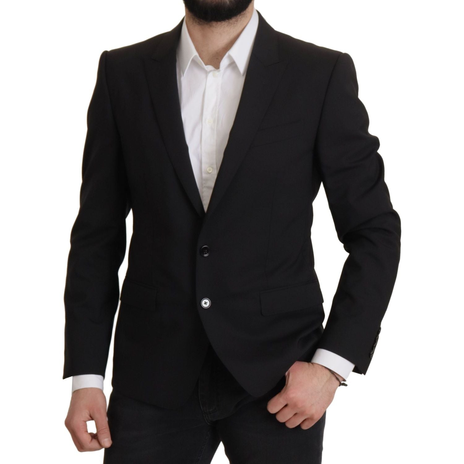Dolce & Gabbana Black Single Breasted Jacket MARTINI Blazer