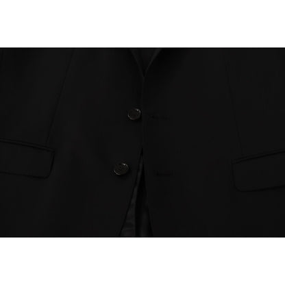 Dolce & Gabbana Black Single Breasted Jacket MARTINI Blazer Dolce & Gabbana