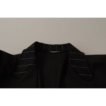Dolce & Gabbana Black Cotton Single Breasted Blazer Jacket Dolce & Gabbana