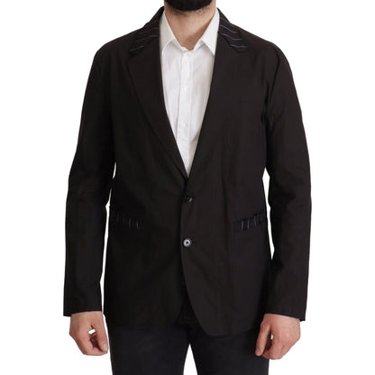 Dolce & Gabbana Black Cotton Single Breasted Blazer Jacket Dolce & Gabbana