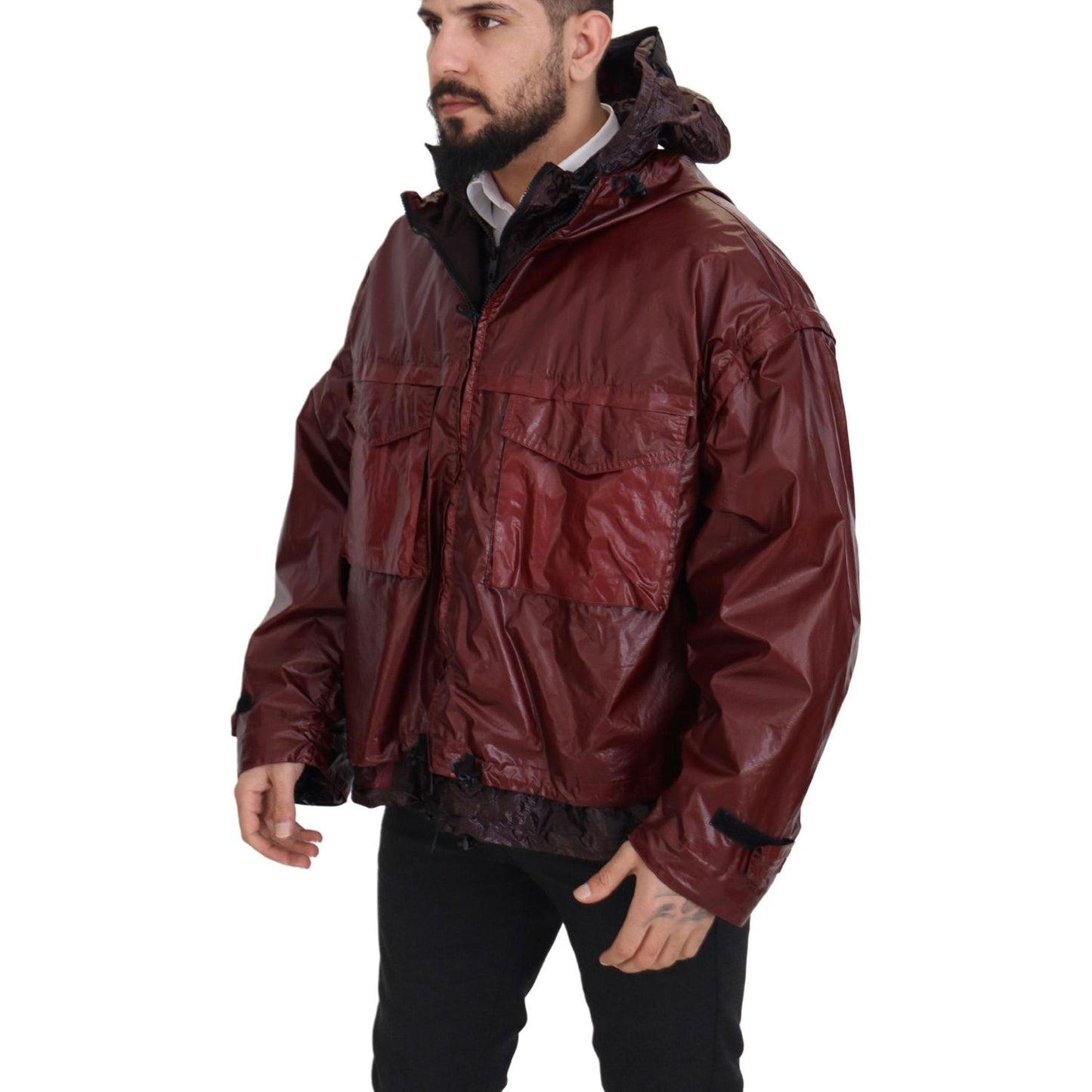 Dolce & Gabbana Bordeaux Cotton Hooded Full Zip Jacket JKT3354- 50