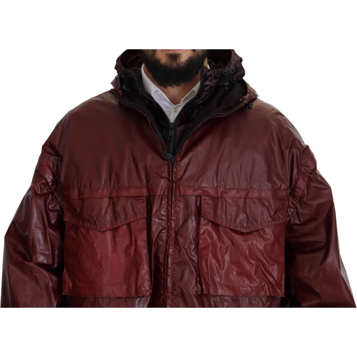 Dolce & Gabbana Bordeaux Cotton Hooded Full Zip Jacket JKT3354- 50