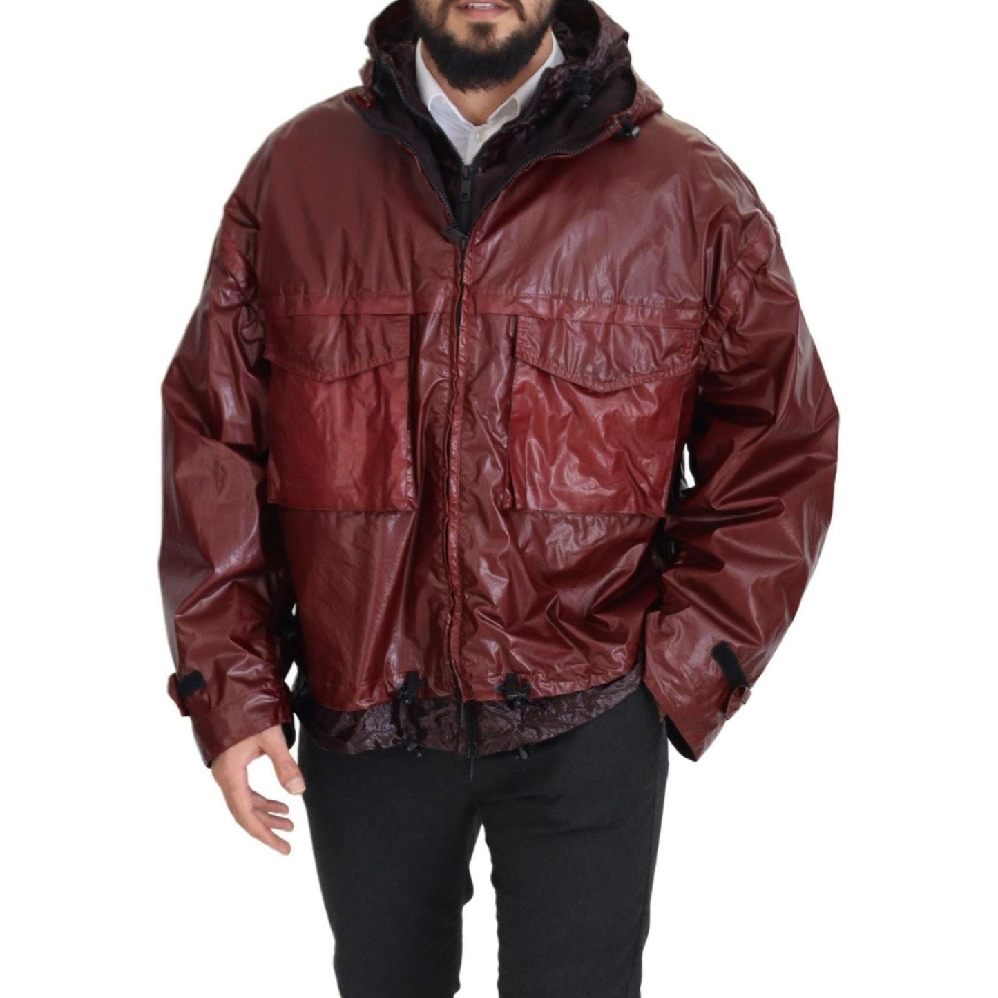 Dolce & Gabbana Bordeaux Cotton Hooded Full Zip Jacket JKT3354- 50