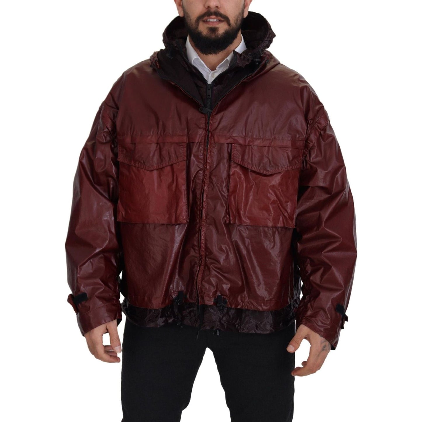 Dolce & Gabbana Bordeaux Cotton Hooded Full Zip Jacket JKT3354- 50