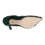 Dolce & Gabbana Elegant Green Xiangao Fur Leather Pumps Dolce & Gabbana Dark Slate Gray