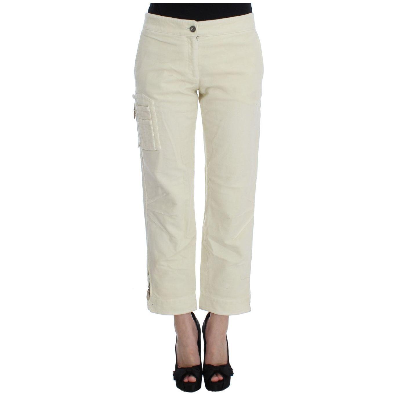 Ermanno Scervino Beige Cotton Capri Cropped Cargo Pants 1728,67345645728,Beige,Cargo Pants - Pants - Clothing,Clothing,Ermanno Scervino,IT38|XS,IT40|S,Jeans & Pants - Women - Clothing,Material: 100% Cotton,Pants - Clothing,Preowned / Defect,Women,Women -