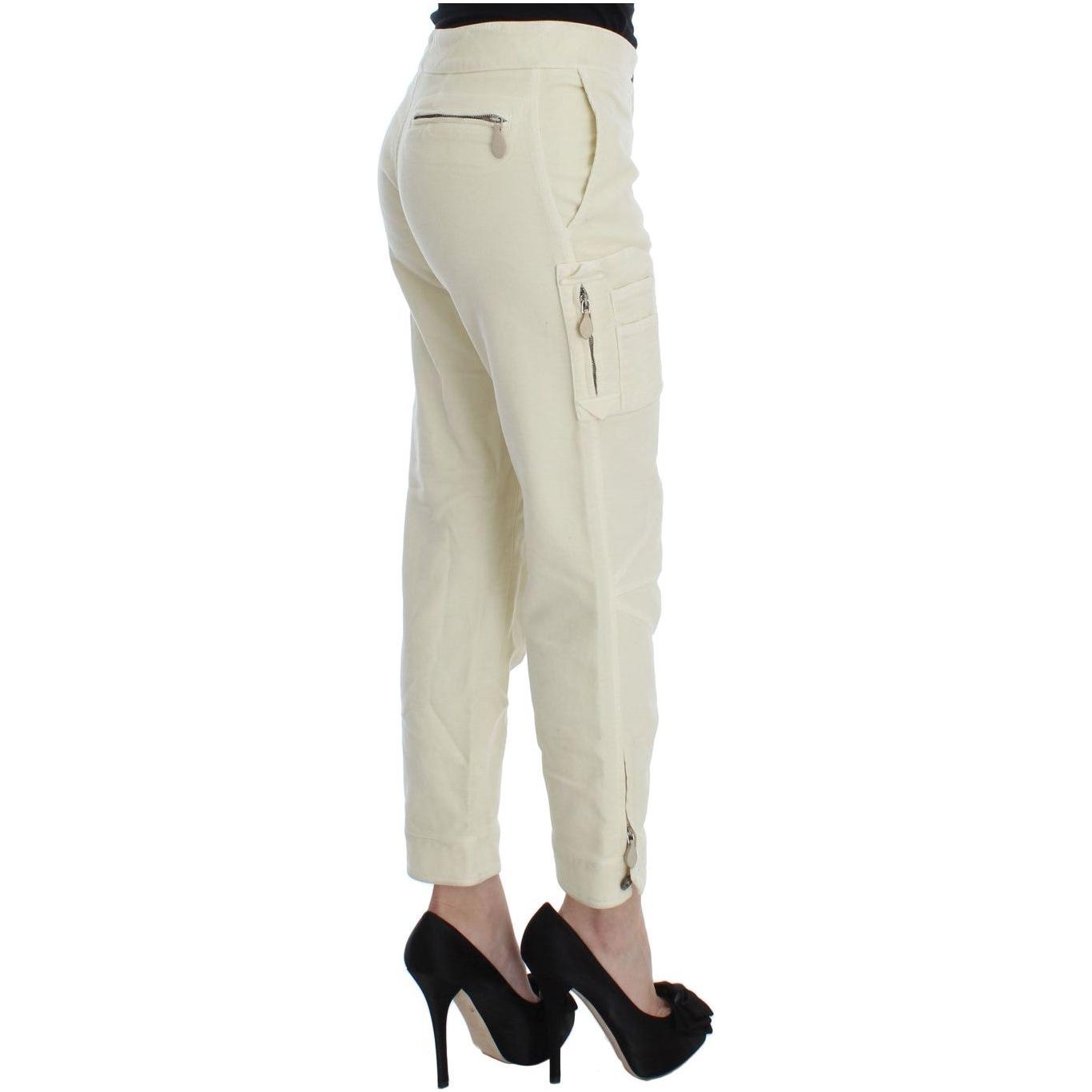 Ermanno Scervino Beige Cotton Capri Cropped Cargo Pants 1728,67345645728,Beige,Cargo Pants - Pants - Clothing,Clothing,Ermanno Scervino,IT38|XS,IT40|S,Jeans & Pants - Women - Clothing,Material: 100% Cotton,Pants - Clothing,Preowned / Defect,Women,Women -
