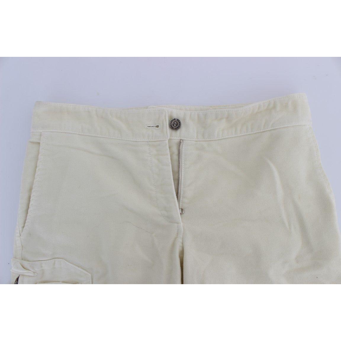 Ermanno Scervino Beige Cotton Capri Cropped Cargo Pants 1728,67345645728,Beige,Cargo Pants - Pants - Clothing,Clothing,Ermanno Scervino,IT38|XS,IT40|S,Jeans & Pants - Women - Clothing,Material: 100% Cotton,Pants - Clothing,Preowned / Defect,Women,Women -